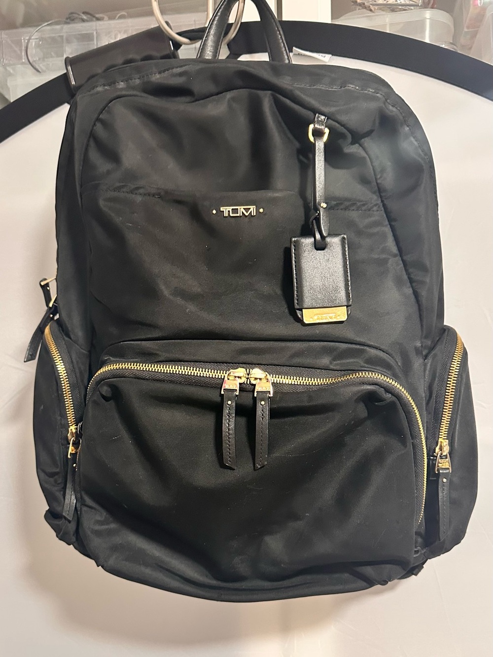 TUMI Voyageur Halle Backpack in Black Nylon with Gold-Tone Hardware - Picture 10 of 13